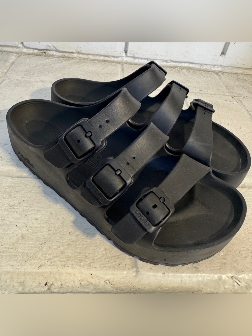 Papillio by Birkenstock Florida Flex Platform EVA Sandals Black Size 40 (9-9.5)